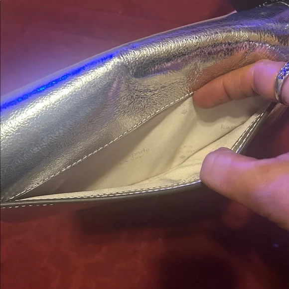 🩶BRAND NEW WITH TAGS🩶Kate Spade Metallic Silver Shoulder Bag - Picture 11 of 16